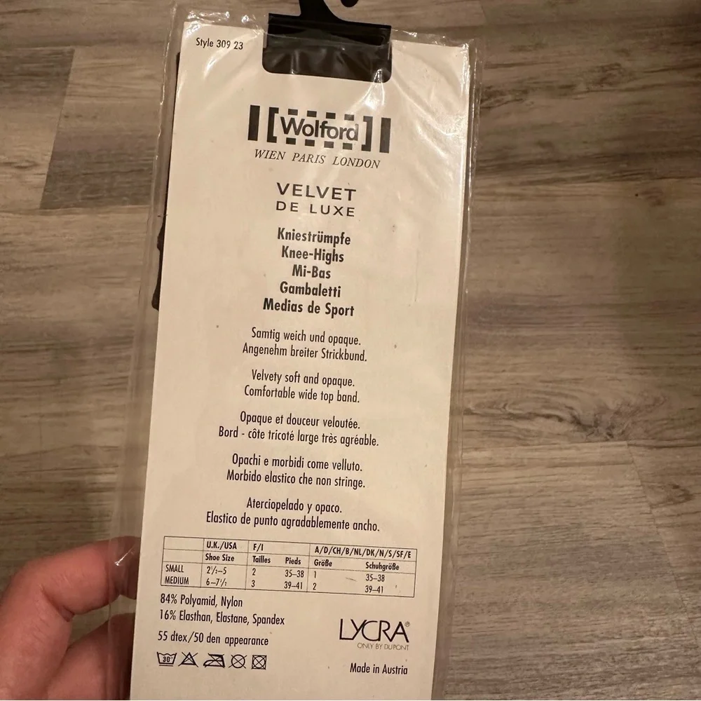 Wolford Velvet De Luxe Knee-Highs color Coco #4033 size small